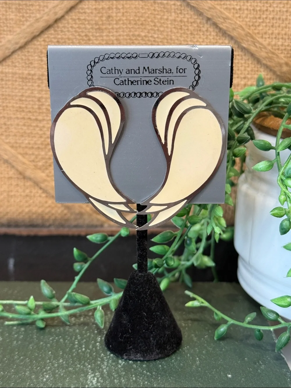 Vintage Wing-Shaped Statement Earrings